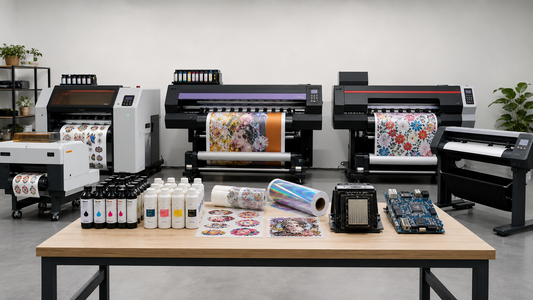 CJV150 style printer UCJV300 style printer 60cm UV DTF printer cutter printhead ink and transfer film comparison