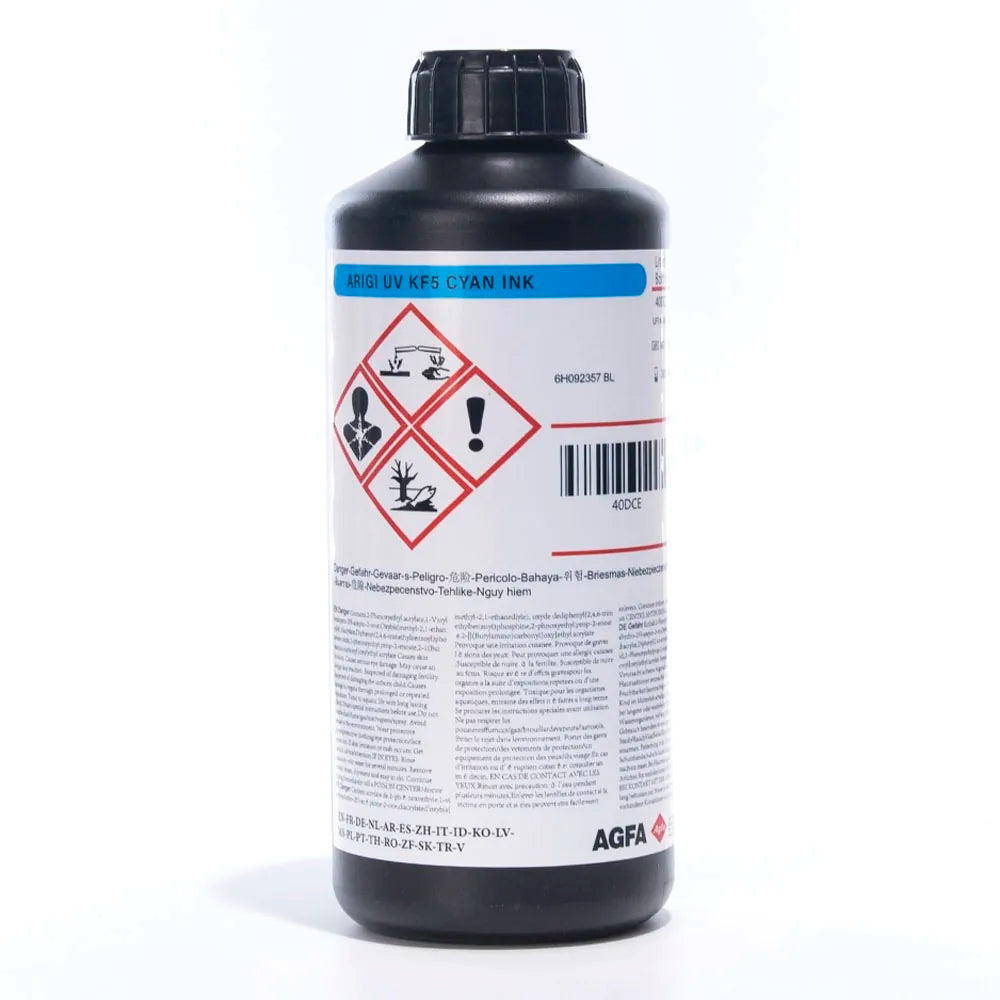 AGFA KF5 Printing Ink cyan for Epson DX5 and Epson DX7