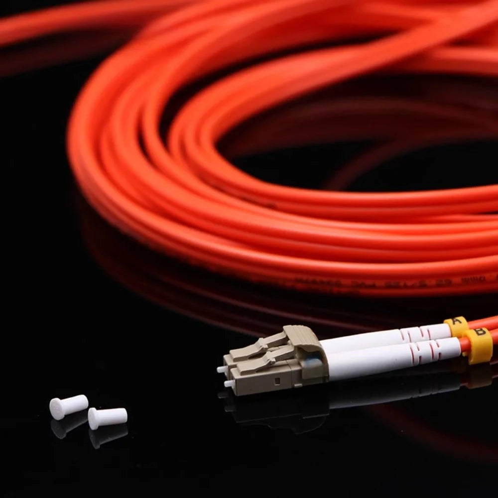 Orange Square-Head Dual-Core Fiber Optic Cable Printhead Cable