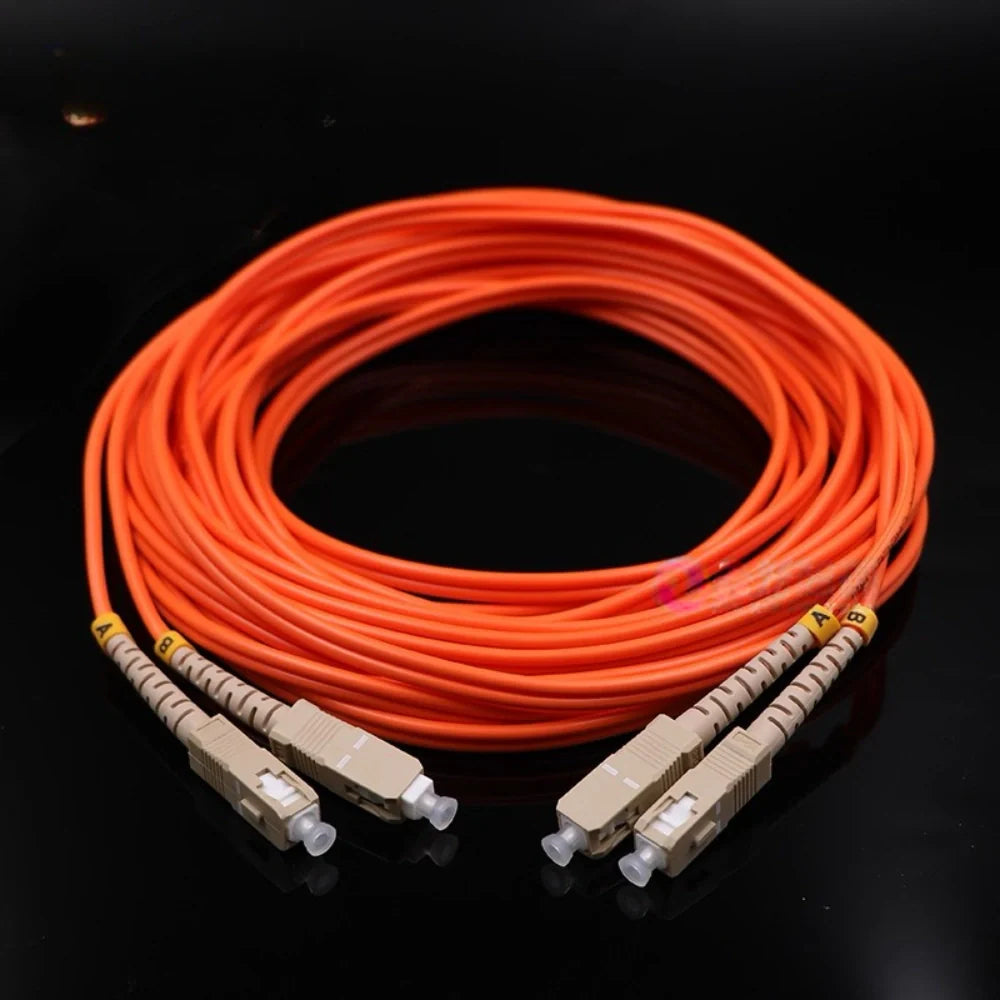 Orange Square-Head Dual-Core Fiber Optic Cable Printhead Cable