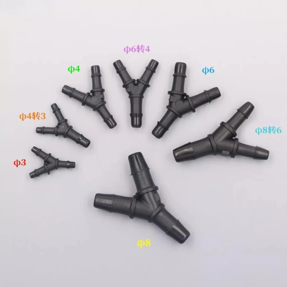 Y-Type 3-Way Ink Tube Connector Φ6 yellow